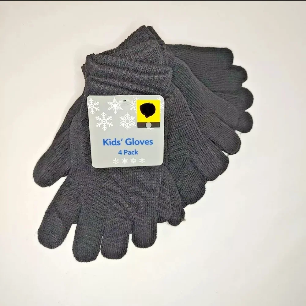 Old East Main Co Kids' Gloves 4 Pack Assorted Colors Winter Knit Warm Snow Gift